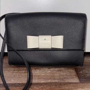 Kate Spade Black Crossbody Bag with White Bow